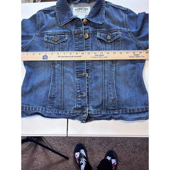 Levi's Signature Youth Girls Size Large Jean Jacket Medium/ Dark Y2K, 90's - Picture 11 of 15